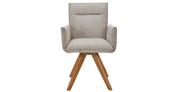 ARMLEHNSTUHL in Holz, Textil Ecru - Wildeiche/Ecru, Design, Holz/Textil (59/87/62cm) - Johann Jakob