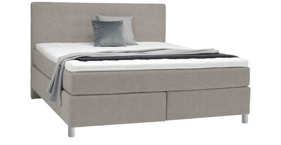 BOXSPRINGBETT 180/200 cm  in Greige  - Chromfarben/Greige, KONVENTIONELL, Kunststoff/Textil (180/200cm) - Voleo