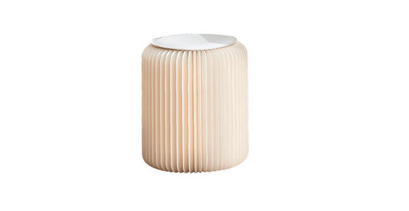 HOCKER Weiß - Weiß, Trend, Papier/Textil (30/40cm) - Ambia Home