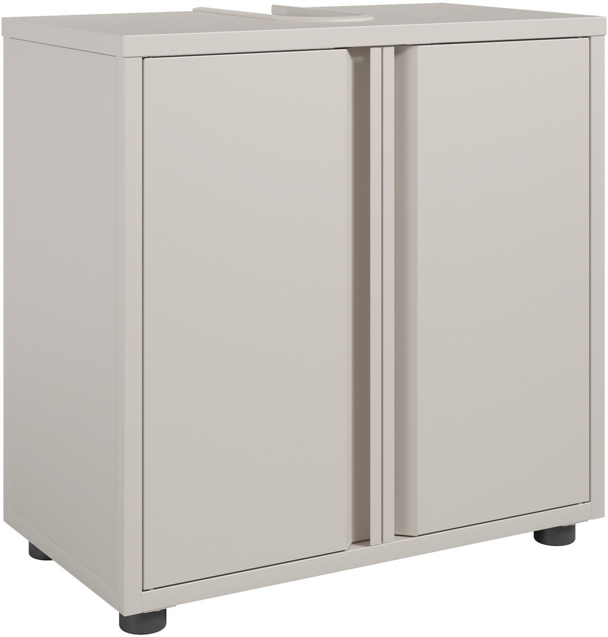 WASCHBECKENUNTERSCHRANK 60/60/33 cm  - Kaschmir/Schwarz, Design, Kunststoff/Metall (60/60/33cm) - home24