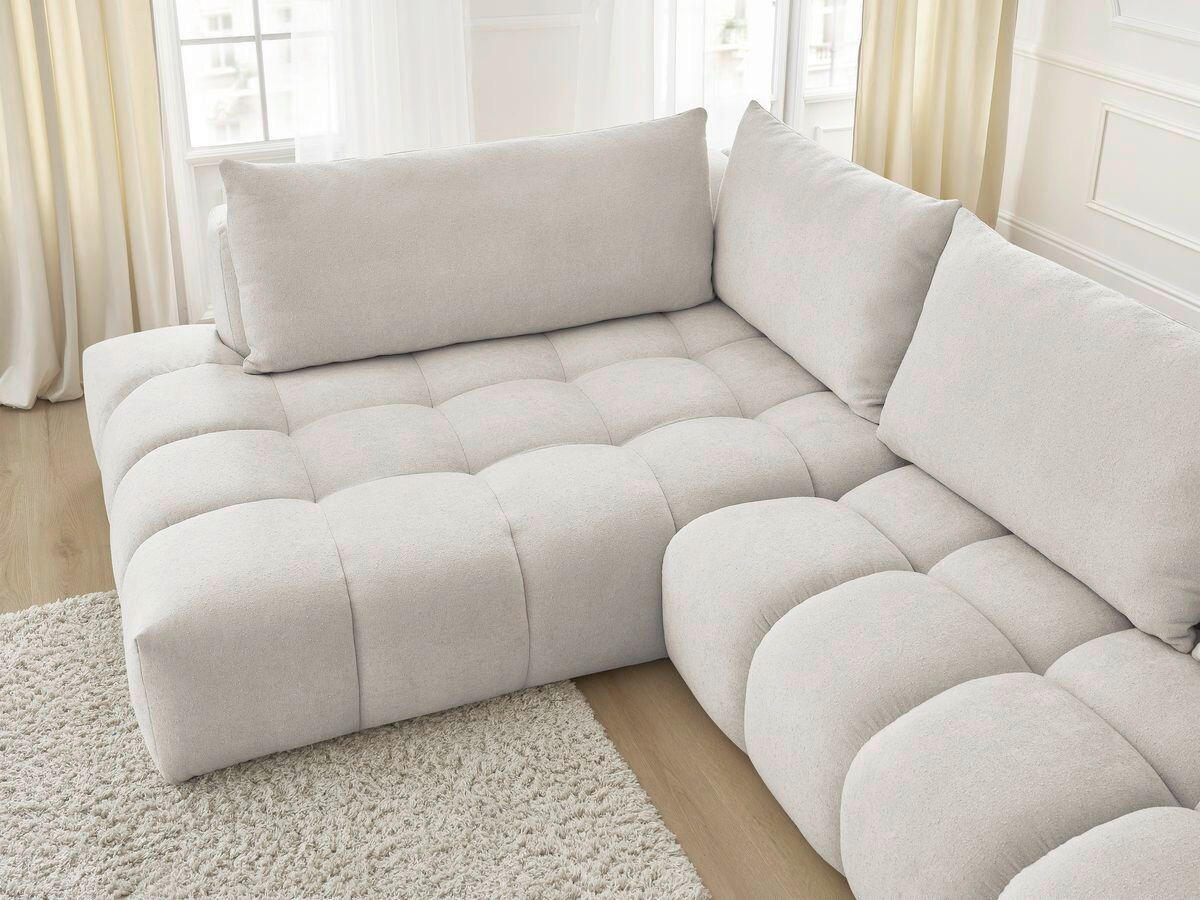 ECKSOFA Ottomane links  EVEREST Beige Struktur  - Beige/Schwarz, MODERN, Kunststoff/Textil (210/352cm)