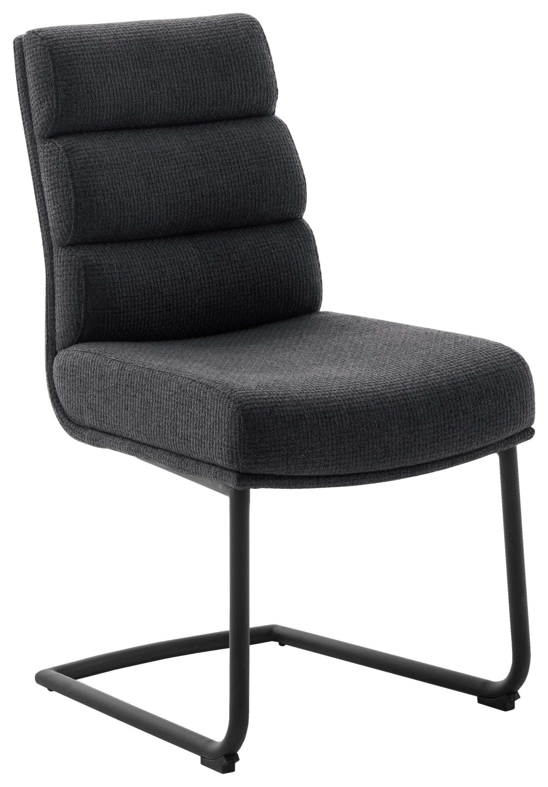 SCHWINGSTUHL in Stahl Webstoff - Anthrazit/Schwarz, Design, Textil/Metall (47/90/64cm) - Dieter Knoll