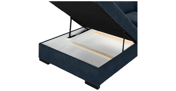 ECKSOFA  in Webstoff Dunkelblau  - Schwarz/Dunkelblau, KONVENTIONELL, Holz/Textil (244/283cm) - Carryhome