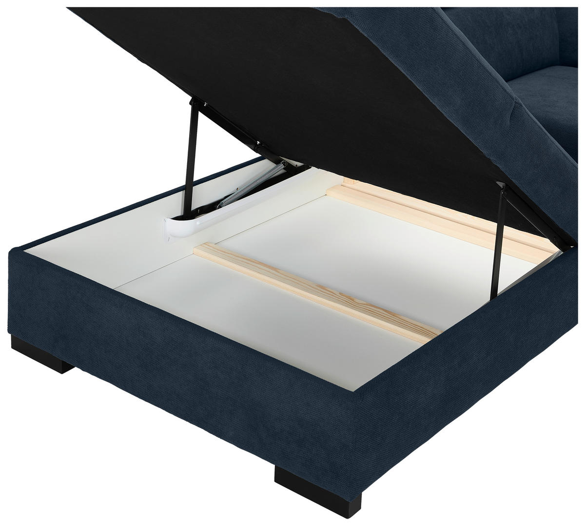 ECKSOFA Dunkelblau Webstoff  - Schwarz/Dunkelblau, KONVENTIONELL, Holz/Textil (244/283cm) - Carryhome