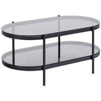 COUCHTISCH in Glas 95/50/42 cm  - Schwarz/Grau, Trend, Glas/Metall (95/50/42cm) - MID.YOU