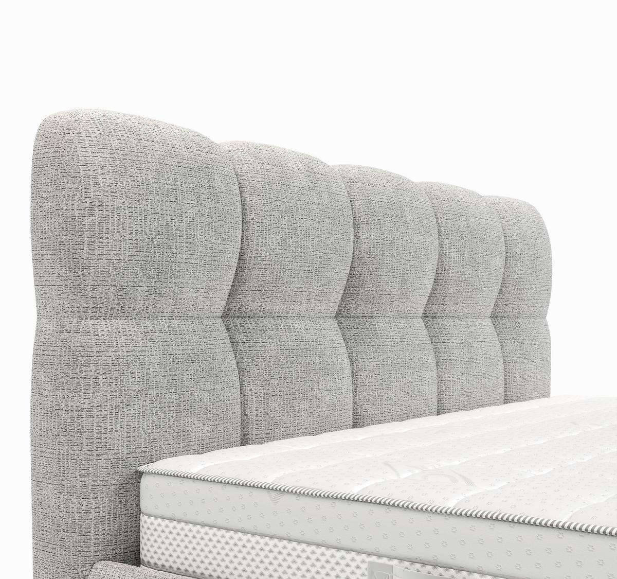 POLSTERBETT 180/200 cm,  in Silberfarben, gepolstertes Kopfteil, Lattenrost,  - Silberfarben/Schwarz, Design, Holz/Textil (180/200cm) - Boxxx