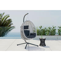 HÄNGESESSEL 94/111/68 cm  - Dunkelgrau/Grau, MODERN, Kunststoff/Textil (94/111/68cm) - Ambia Garden