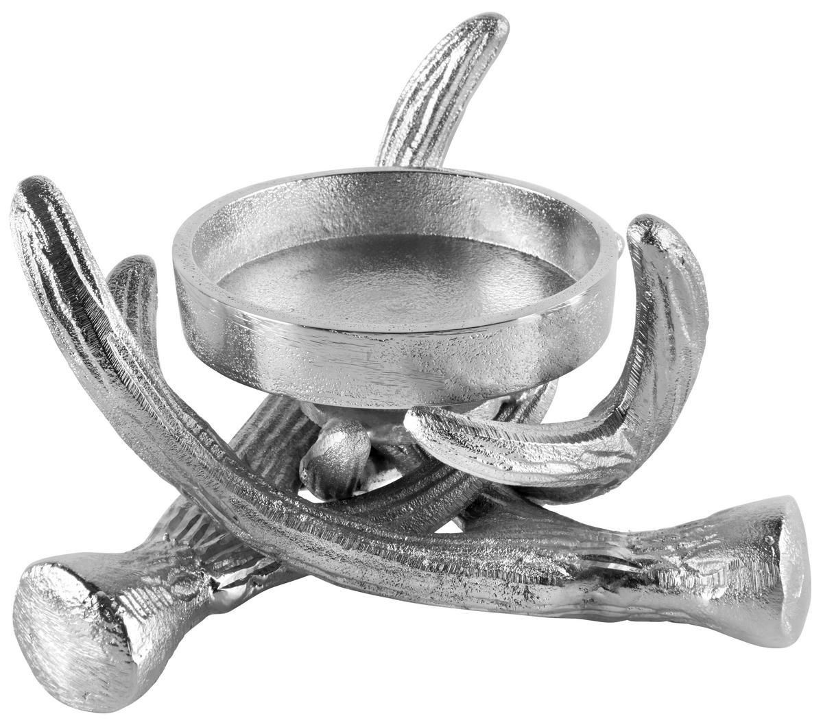 KERZENHALTER - Silberfarben, Basics, Metall (13/13/9cm) - Ambia Home