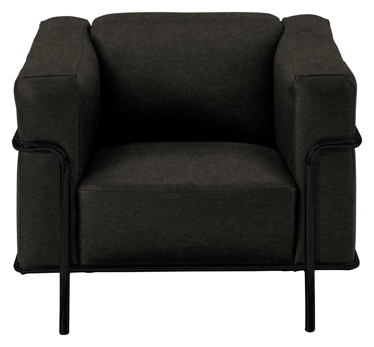 SESSEL in Echtleder Schwarz  - Schwarz, Design, Leder/Metall (91/67/96cm) - Johann Jakob