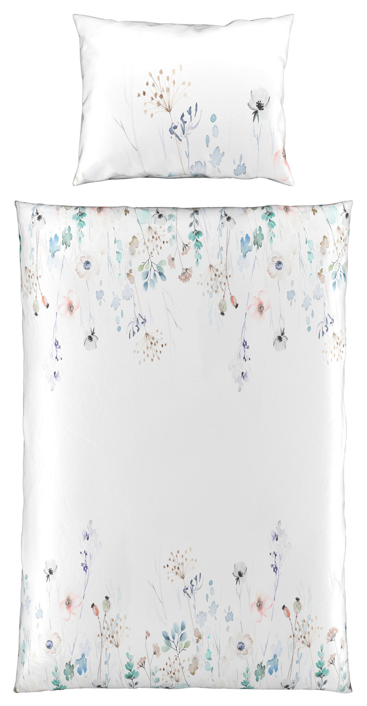 POSTELJINA FLOWERY 140/200 cm saten višebojna  - višebojna, Konvencionalno, tekstil (140/200cm) - Esposa