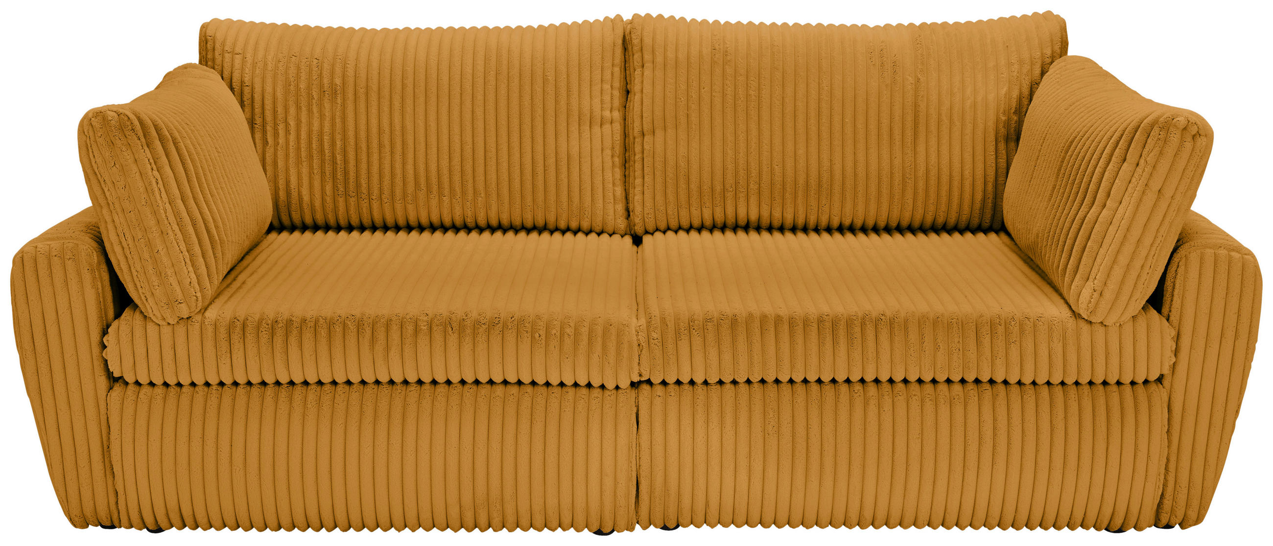 SCHLAFSOFA Cord, Plüsch Orange  - Schwarz/Orange, MODERN, Kunststoff/Textil (240/90/120cm) - Carryhome