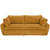 SCHLAFSOFA Cord, Plüsch Orange  - Schwarz/Orange, MODERN, Kunststoff/Textil (240/90/120cm) - Carryhome