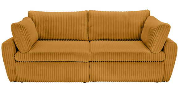 SCHLAFSOFA Cord, Plüsch Orange  - Schwarz/Orange, MODERN, Kunststoff/Textil (240/90/120cm) - Carryhome