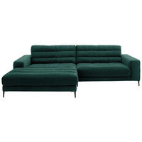 ECKSOFA Badia in Cord Grün  207/296 cm  - Schwarz/Grün, Design, Textil/Metall (207/296cm) - Dieter Knoll