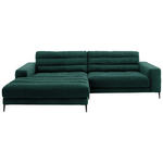 ECKSOFA Badia in Cord Grün  207/296 cm  - Schwarz/Grün, Design, Textil/Metall (207/296cm) - Dieter Knoll