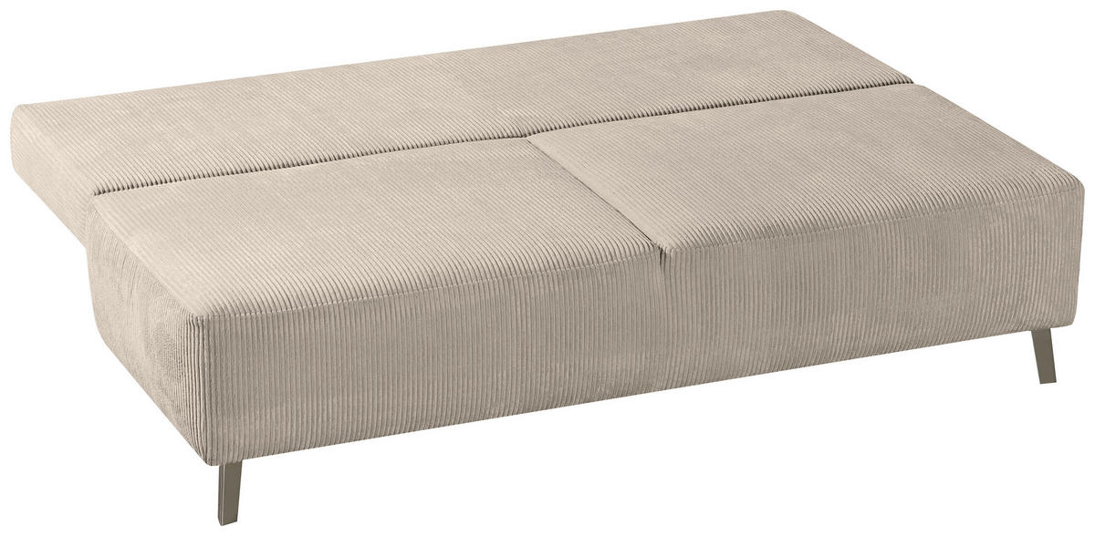 SCHLAFSOFA  in Cord Greige  - Chromfarben/Greige, MODERN, Textil/Metall (197/92/88cm) - Novel