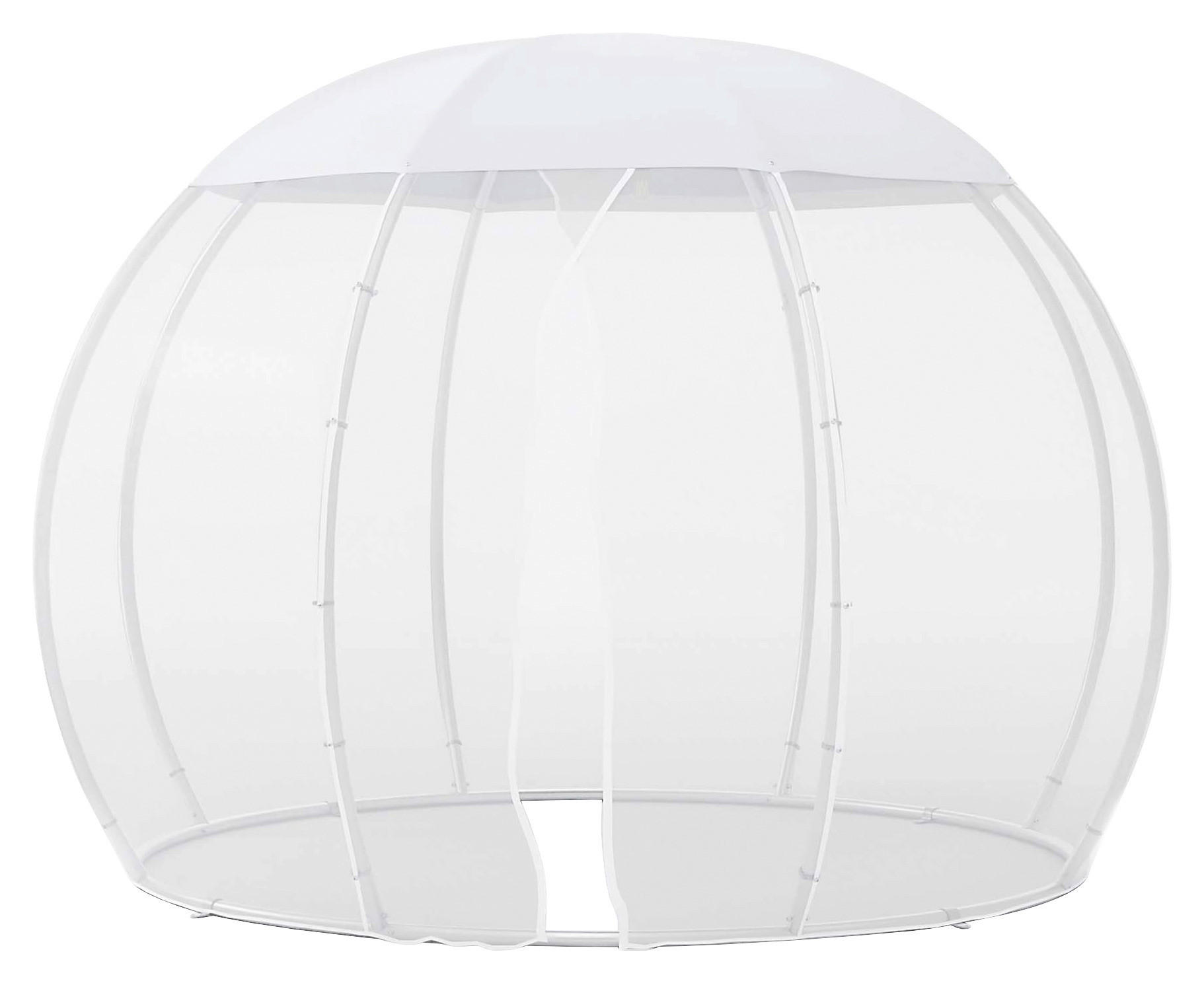 PAVILLON 303/230/303 cm Aluminium - Silberfarben/Weiß, Basics, Textil/Metall (303/230/303cm)