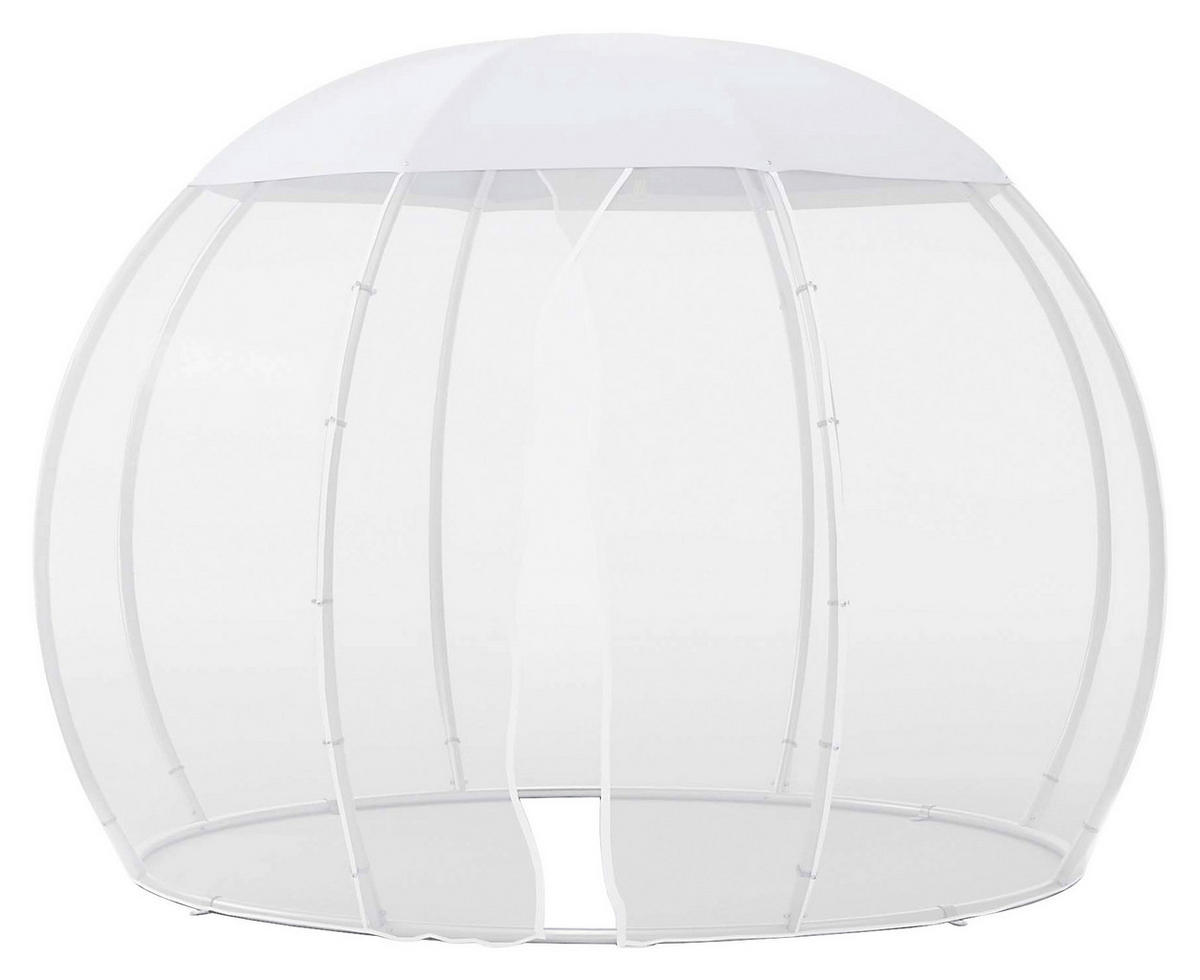 PAVILLON 303/230/303 cm Aluminium  - Silberfarben/Weiß, Basics, Textil/Metall (303/230/303cm)