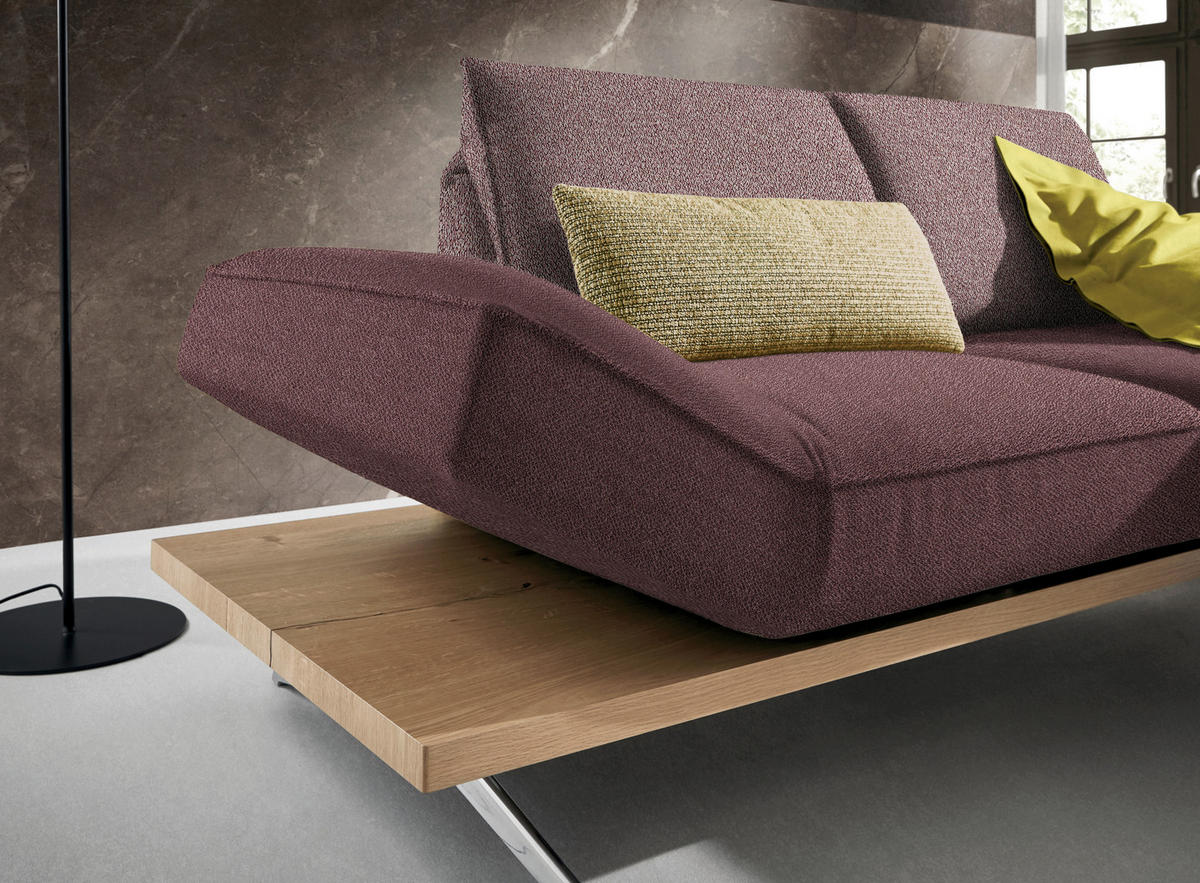 ECKSOFA in Flachgewebe Rosa  240/132 cm  - Chromfarben/Rosa, Design, Holz/Textil (240/132cm) - Koinor