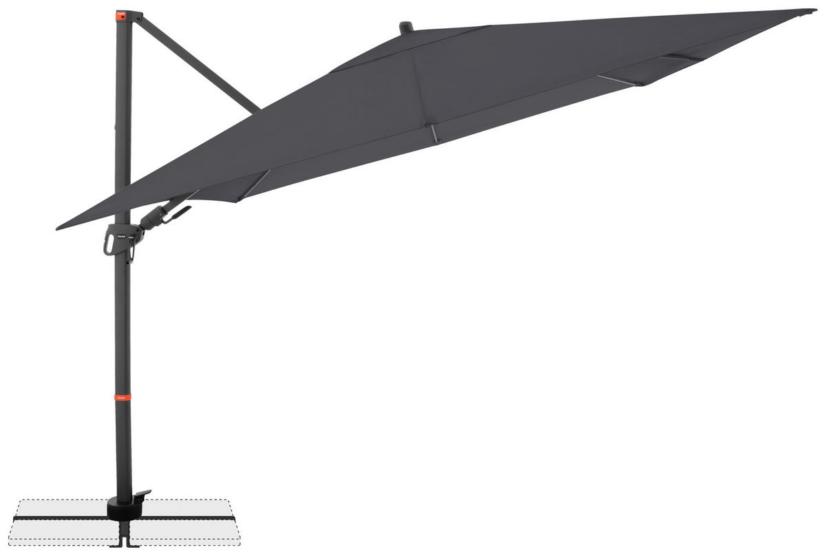 ZÁVESNÝ SLNEČNÍK 280/280 cm - antracitová, Basics, kov/textil (280/280cm) - Doppler