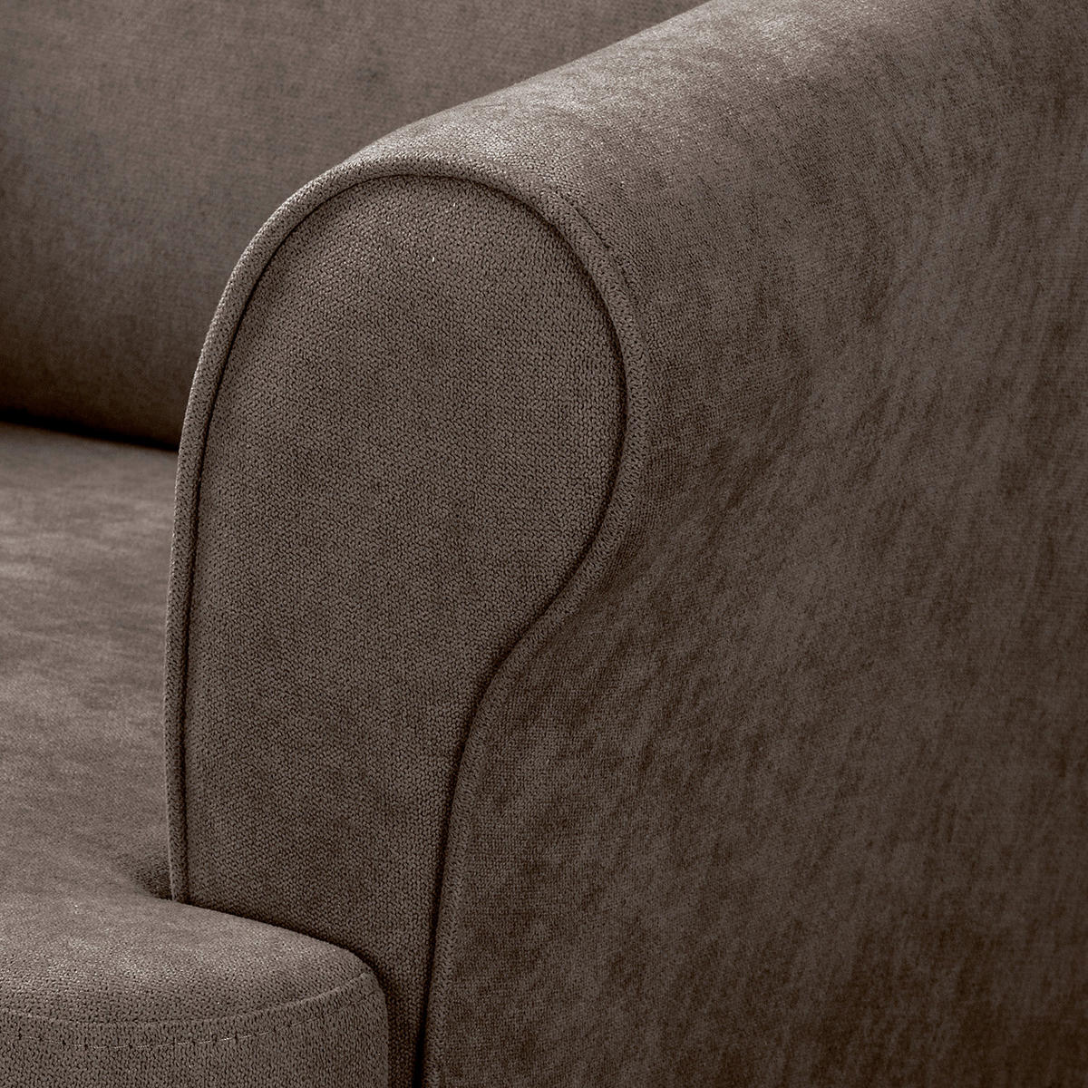 OHRENSESSEL in Mikrofaser Graubraun  - Graubraun/Naturfarben, Design, Holz/Textil (87/105/90cm) - Livetastic