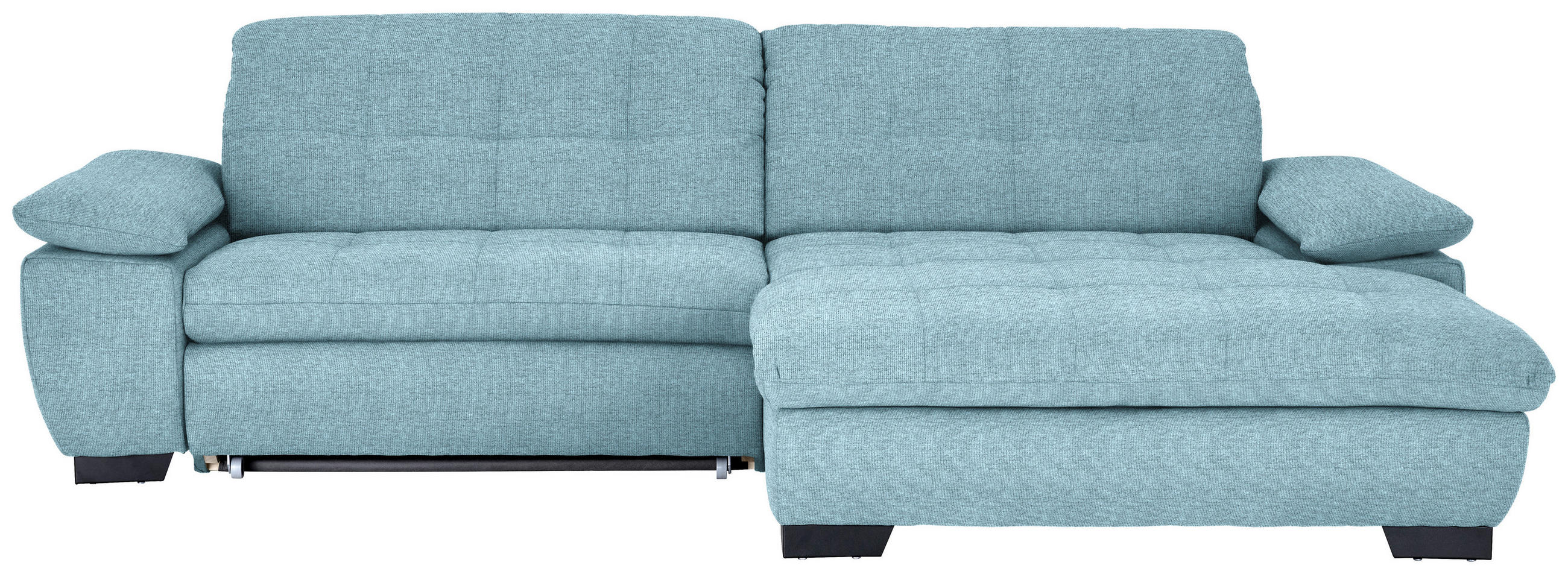 ECKSOFA in Webstoff Hellblau  265/180 cm  - Schwarz/Hellblau, Design, Textil/Metall (265/180cm) - Carryhome