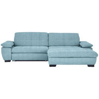 ECKSOFA Webstoff Hellblau  - Schwarz/Hellblau, Design, Textil/Metall (265/180cm) - Carryhome