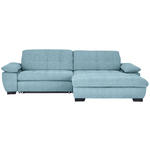 ECKSOFA in Webstoff Hellblau  265/180 cm  - Schwarz/Hellblau, Design, Textil/Metall (265/180cm) - Carryhome