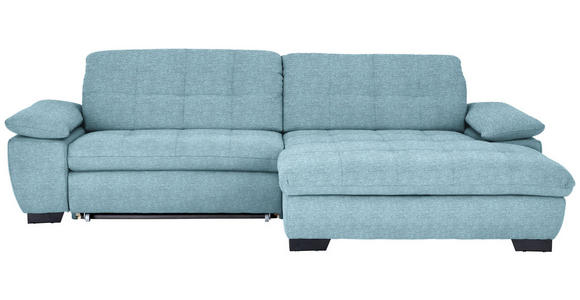 ECKSOFA  in Webstoff Hellblau  265/180 cm  - Schwarz/Hellblau, Design, Textil/Metall (265/180cm) - Carryhome