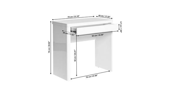 SCHREIBTISCH 79/44/76 cm in Weiß - Weiß, KONVENTIONELL, Holzwerkstoff (79/44/76cm) - Venda