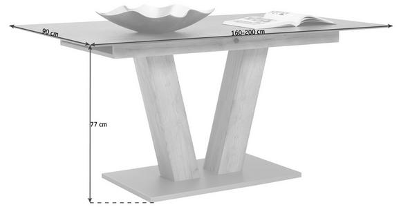 ESSTISCH in Kunststoff, Holzwerkstoff 160-200/90/77 cm  - Eichefarben/Graphitfarben, KONVENTIONELL, Holzwerkstoff/Kunststoff (160-200/90/77cm) - Voleo