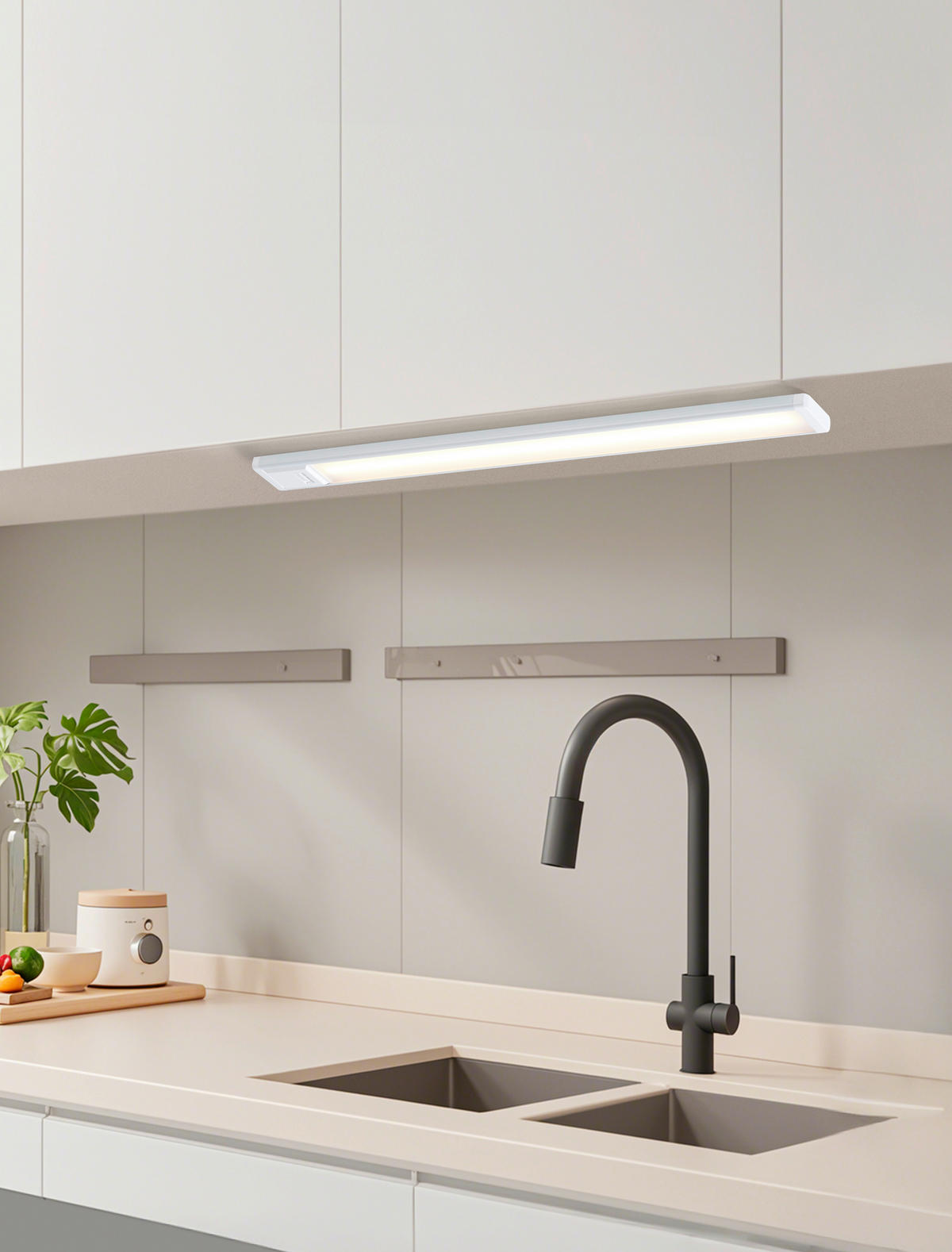 PODVESNÉ SVIETIDLO, 57/5/1,3 cm - biela, Basics, kov/plast (57/5/1,3cm) - Eglo