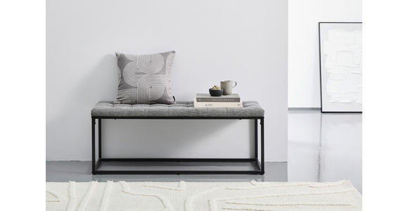 SITZBANK  in 120/47/42 cm  - Schwarz/Grau, LIFESTYLE, Textil/Metall (120/47/42cm) - Xora
