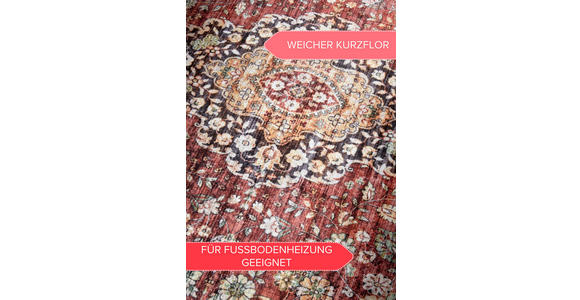 VINTAGE-TEPPICH 80/150/150 cm Asya Dunkelblau, Dunkelrot  - Dunkelblau/Dunkelrot, Design, Kunststoff/Textil (80/150/150cm) - Novel