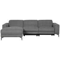 ECKSOFA Grau Webstoff  - Schwarz/Grau, Design, Textil/Metall (176/278cm) - Livetastic