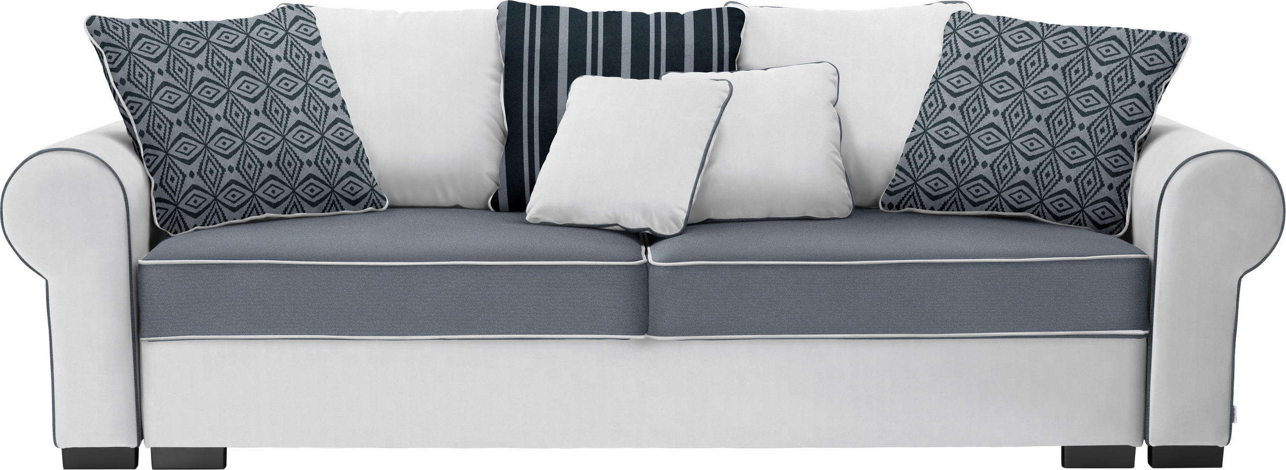 Bigsofa in Textil Weiß, Hellgrau