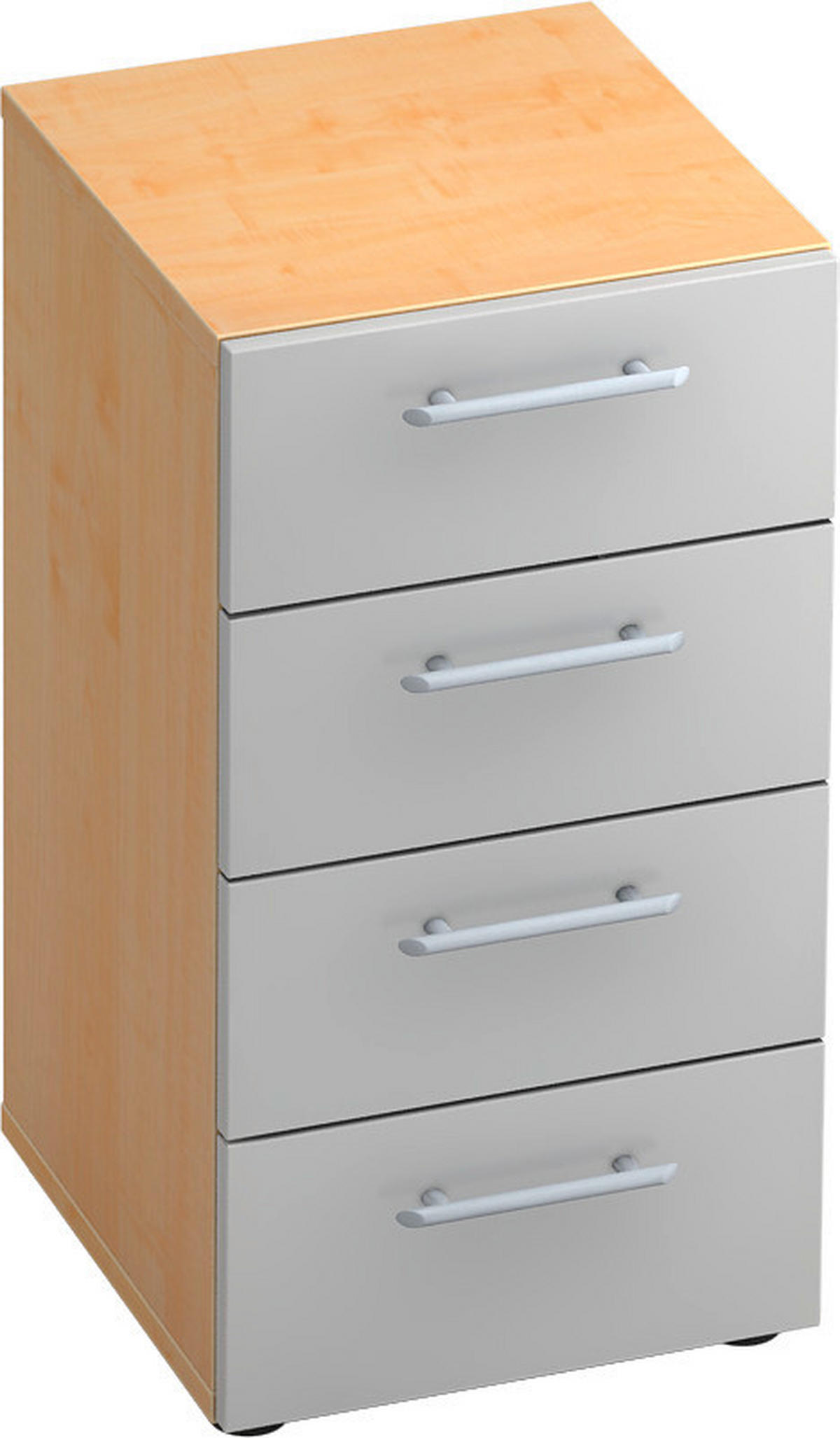 ANSTELLCONTAINER 40/74,8/42 cm  - Silberfarben/Ahornfarben, KONVENTIONELL, Holzwerkstoff/Metall (40/74,8/42cm) - Venda