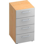 ANSTELLCONTAINER 40/74,8/42 cm  - Silberfarben/Ahornfarben, KONVENTIONELL, Holzwerkstoff/Metall (40/74,8/42cm) - Venda