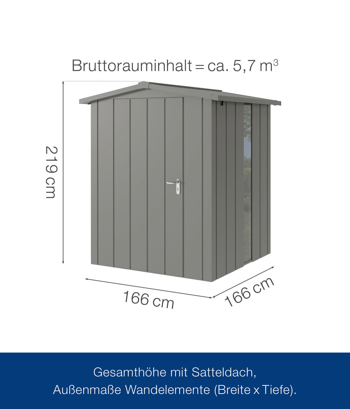 GERÄTEHAUS 187/219/181 cm  - Alufarben, Basics, Metall (187/219/181cm)