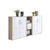 AKTENSCHRANK Sonoma Eiche, Weiß Hochglanz  - Weiß Hochglanz/Sonoma Eiche, MODERN, Holzwerkstoff (213/114/33cm) - MID.YOU