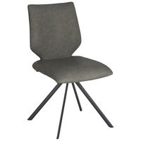 STUHL  Lederauswahl, Stoffauswahl, Typenauswahl Mikrofaser  - Anthrazit/Hellgrau, Design, Textil/Metall (50/92/63cm) - Venjakob