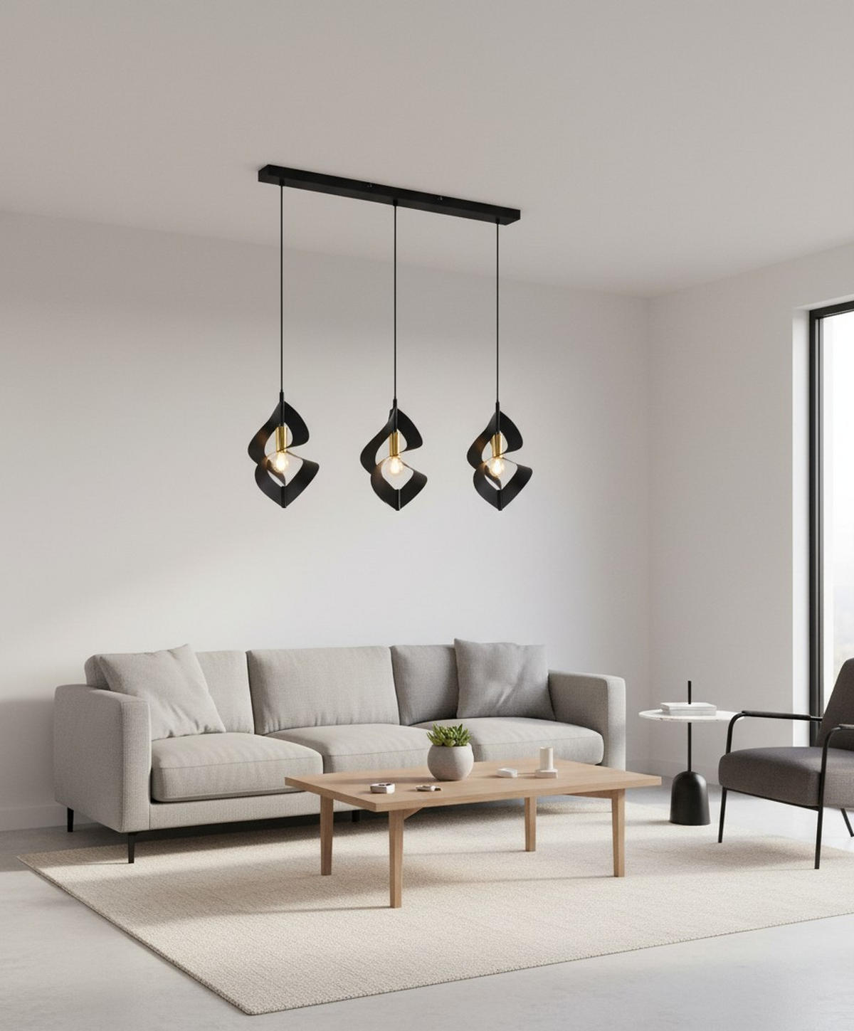 HÄNGELEUCHTE 70/17/120 cm   - Goldfarben/Schwarz, Design, Metall (70/17/120cm) - Collet's Monde