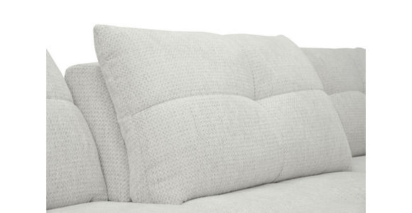 ECKSOFA Elfenbein Chenille Armlehnenkissen, Rücken echt, Sitztiefenverstellung  - Elfenbein/Schwarz, KONVENTIONELL, Textil/Metall (313/215cm) - Hom`in