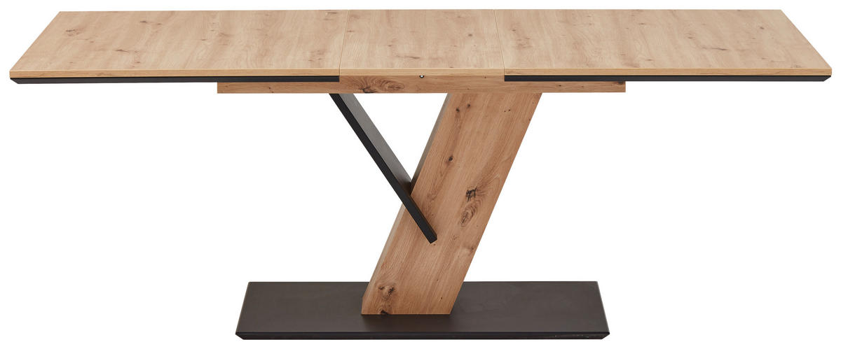TABLE in Holzwerkstoff 180-260/90/76 cm  - noir/chêne artisan, Konventionell, matériau de bois (180-260/90/76cm) - Valdera