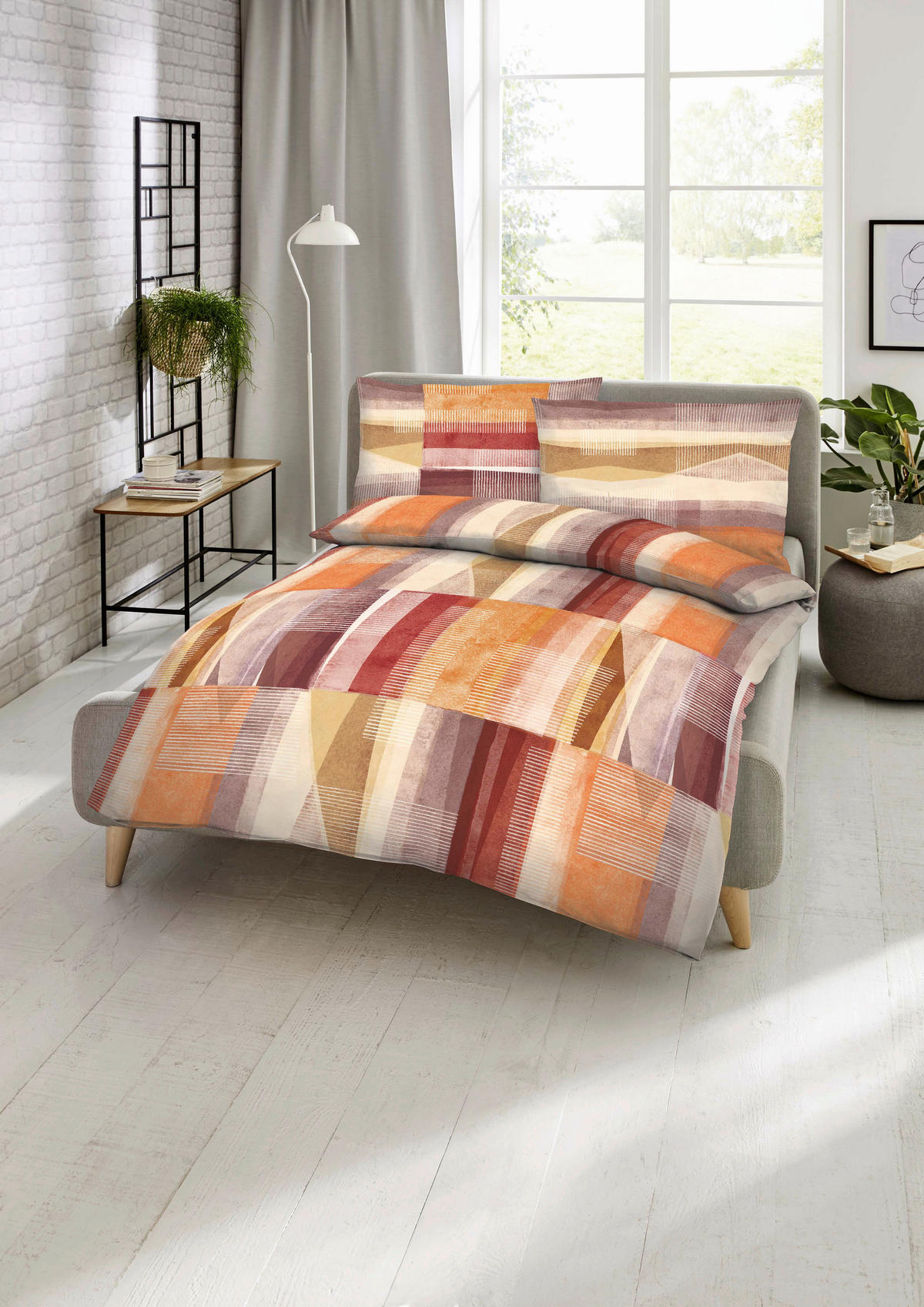 BETTWÄSCHE Watercolors Makosatin 140/200 cm  - Terracotta, Design, Textil (140/200cm) - Kaeppel