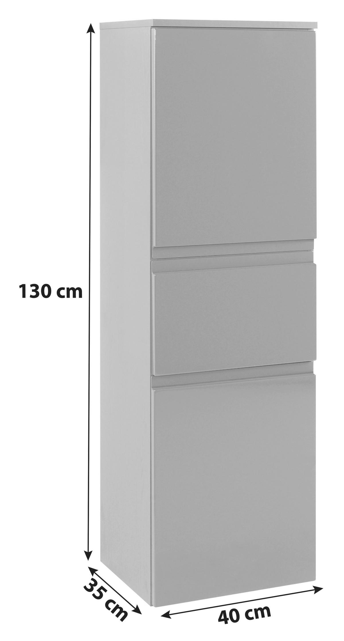 Midischrank in Grau 40/130/35 cm  - Graphitfarben, Design, Holzwerkstoff (40/130/35cm) - Held