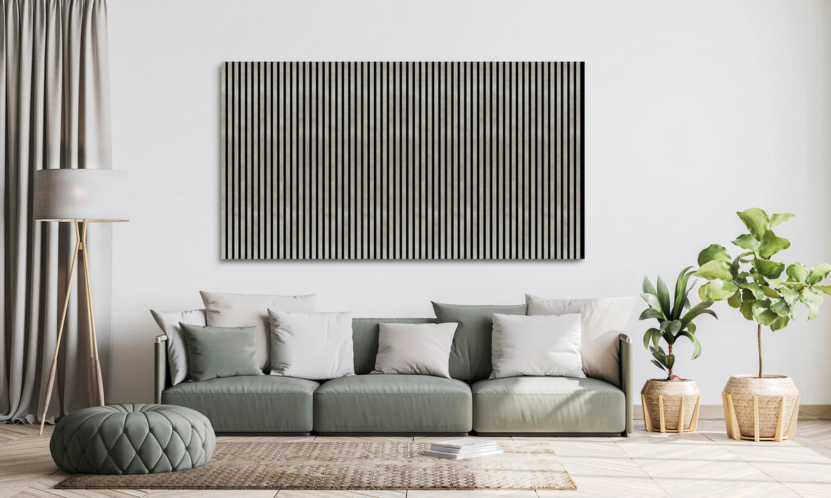 AKUSTIKPANEEL Beton foliert 57.25/1.9/119 cm  - Grau, KONVENTIONELL, Holzwerkstoff/Textil (57.25/1.9/119cm)