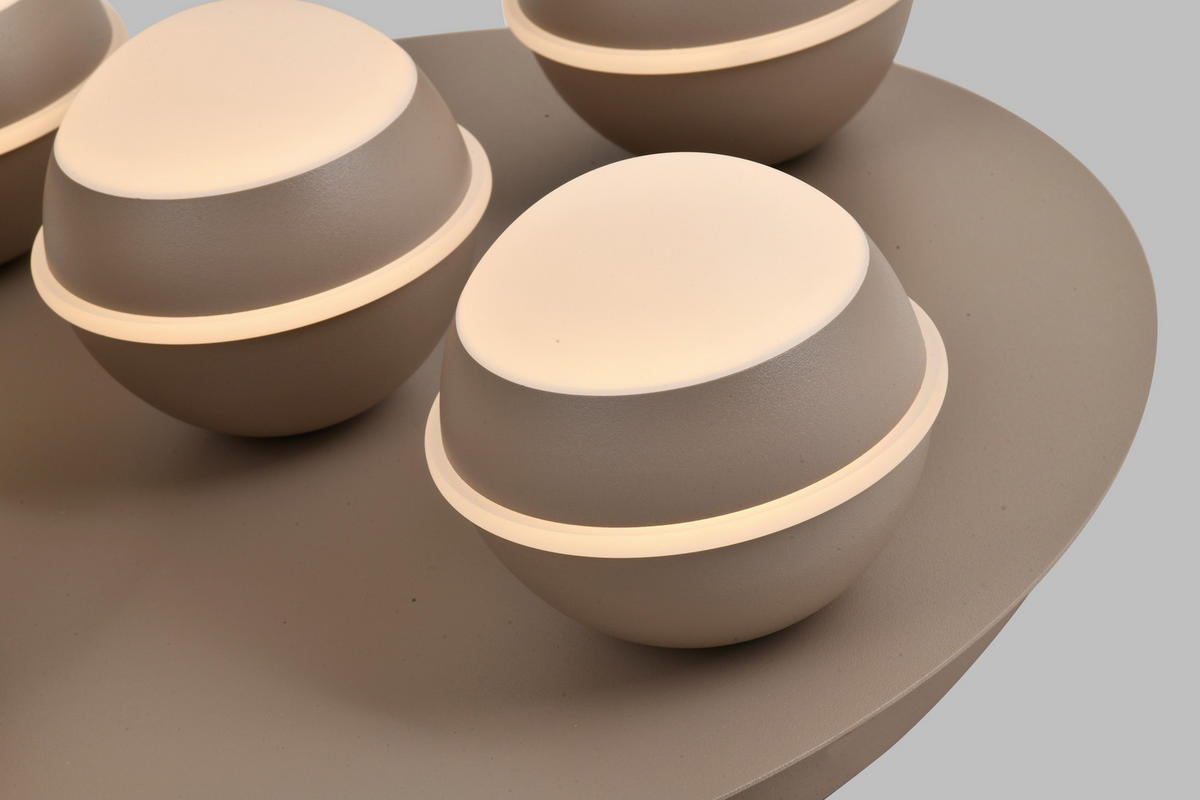 LED-DECKENLEUCHTE Biarritz 40/40/14 cm  - Sandfarben, Design, Kunststoff/Metall (40/40/14cm)