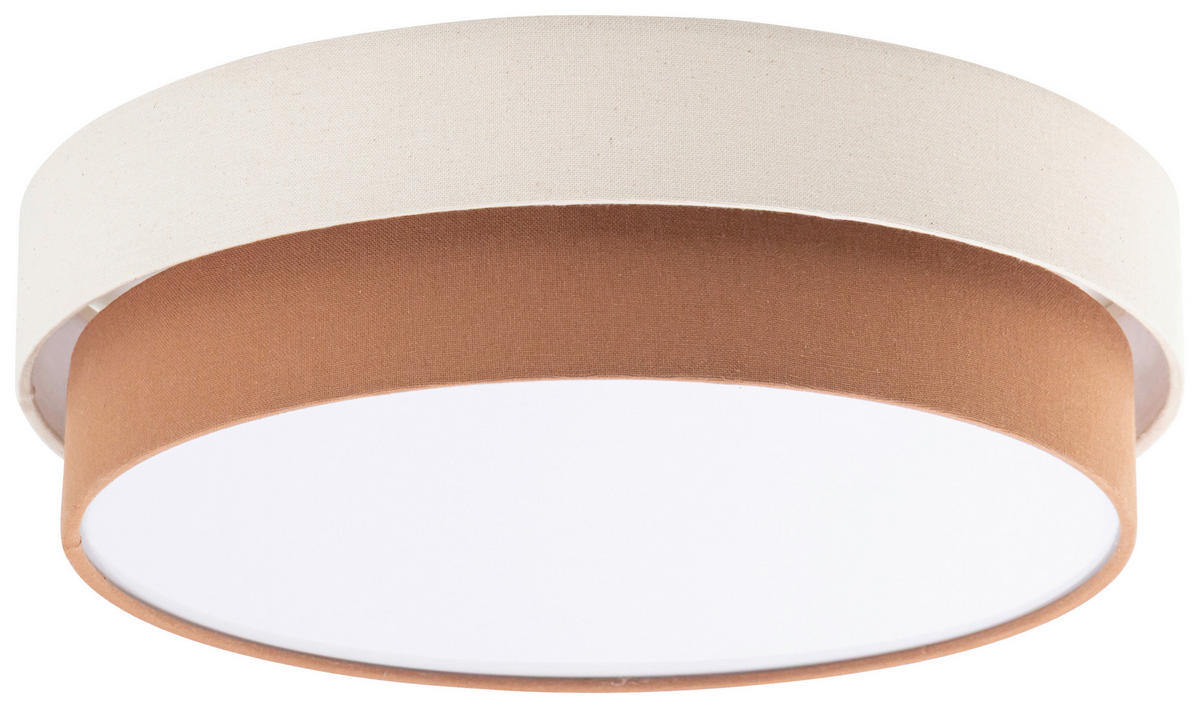 DECKENLEUCHTE  45/13 cm    - Terracotta/Creme, MODERN, Kunststoff/Textil (45/13cm) - Novel