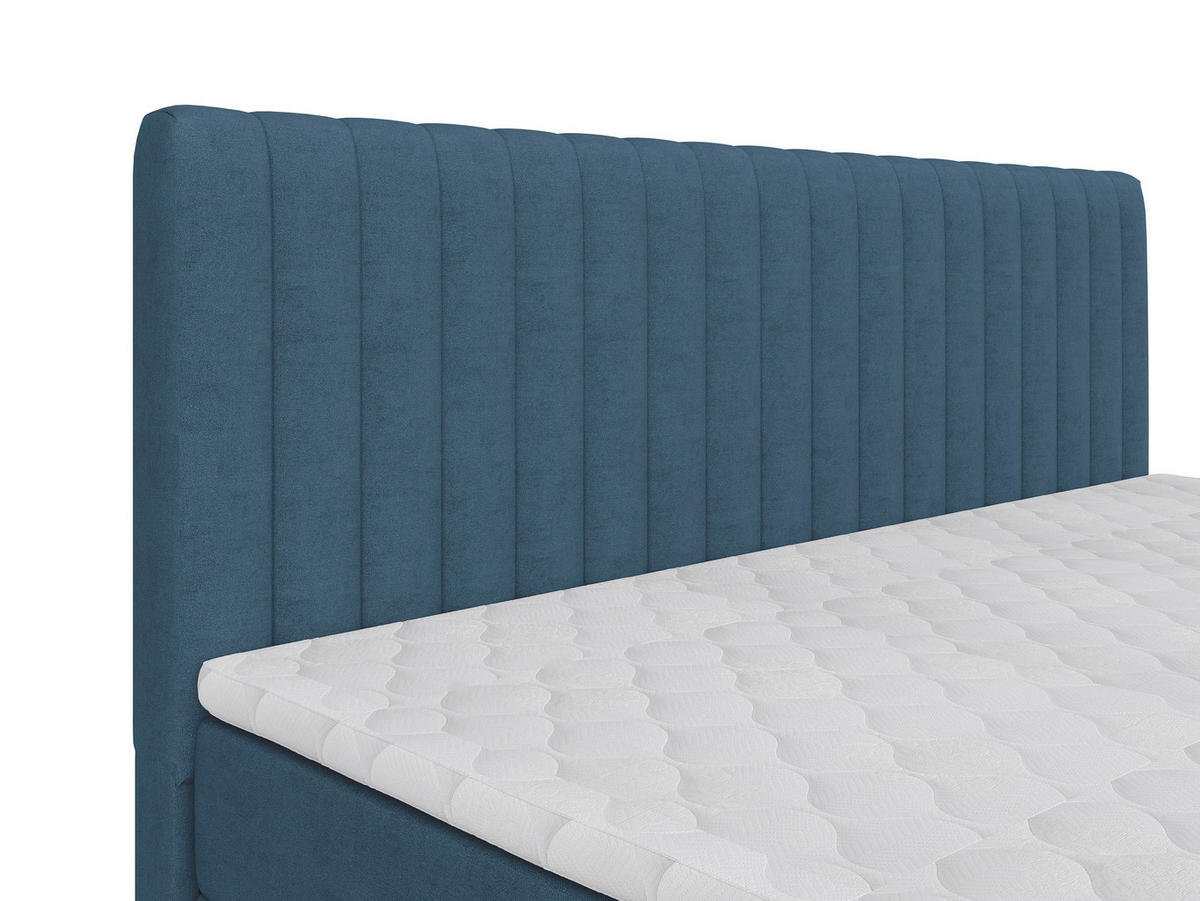 BOXBETT 180/200 cm  bleu  - bleu/noir, Basics, textile/matière synthétique (180/200cm) - Carryhome